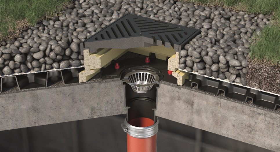 Gura de scurgere pentru terase si acoperișuri verzi ACO SPIN