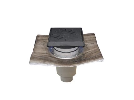 Receptor "Perfekt" HL DN110 cu ieşire verticală, cu manşetă din bitumen, 260x260mm/226x226mm fontă cu obturator de mirosuri cu clapetă anti îngheţ