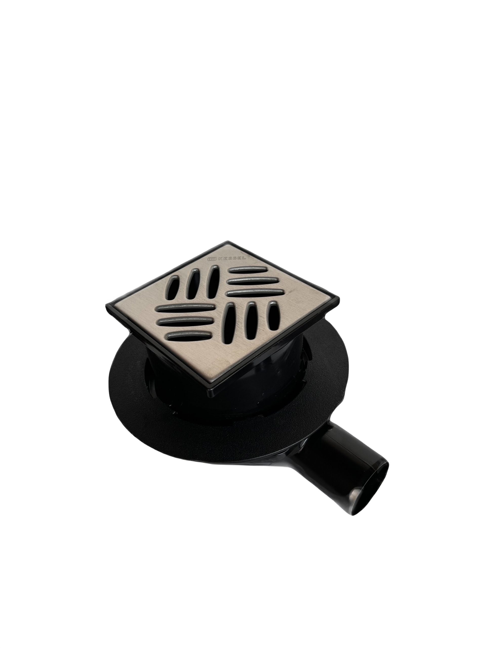 Sifon pardoseala KESSEL cu iesire laterala DN50, cu gratar inox, sistem antimiros cu clapeta, si sita protectie