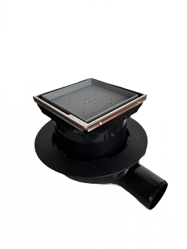 Sifon pardoseala KESSEL cu iesire laterala DN50, sistem inchidere, cu gratar inox placabil cu placi ceramice