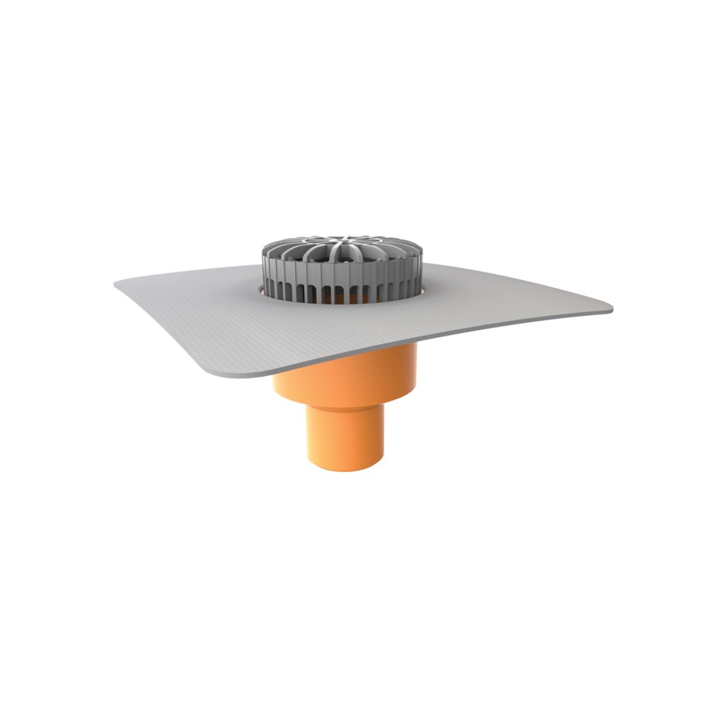 Receptor terasa flansa din membrana PVC, iesire verticala DN75