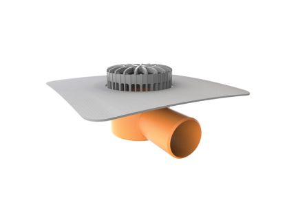 Receptor terasa flansa din membrana PVC, iesire orizontala DN125