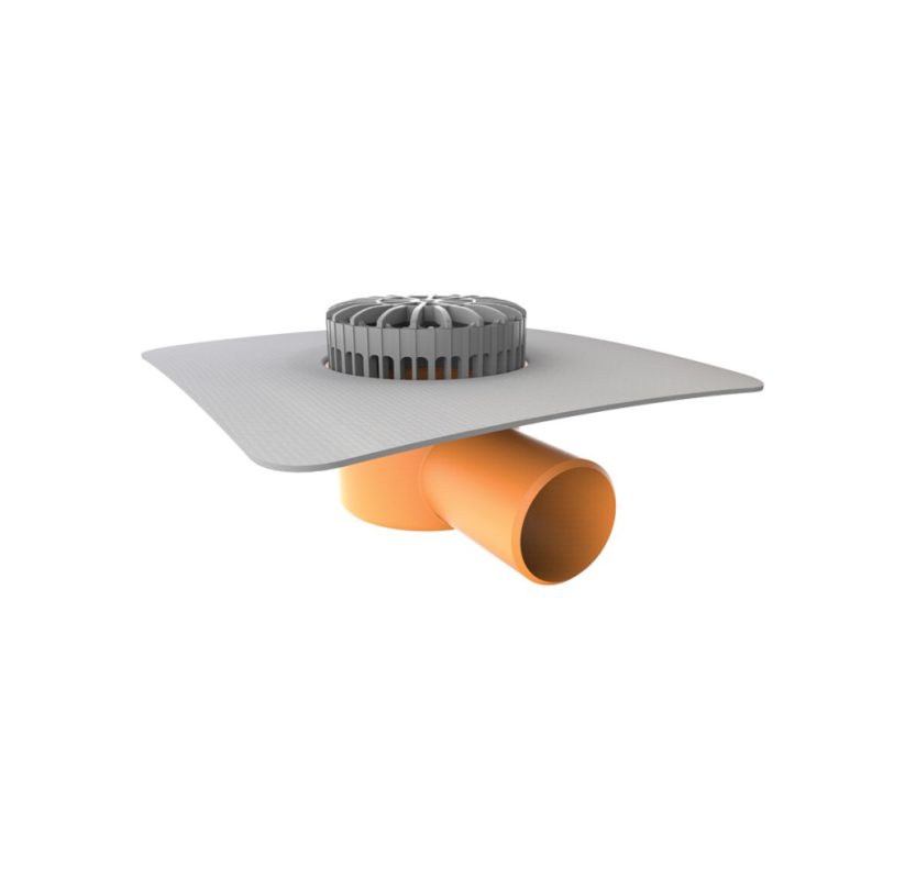 Receptor terasa flansa din membrana PVC, iesire orizontala DN75