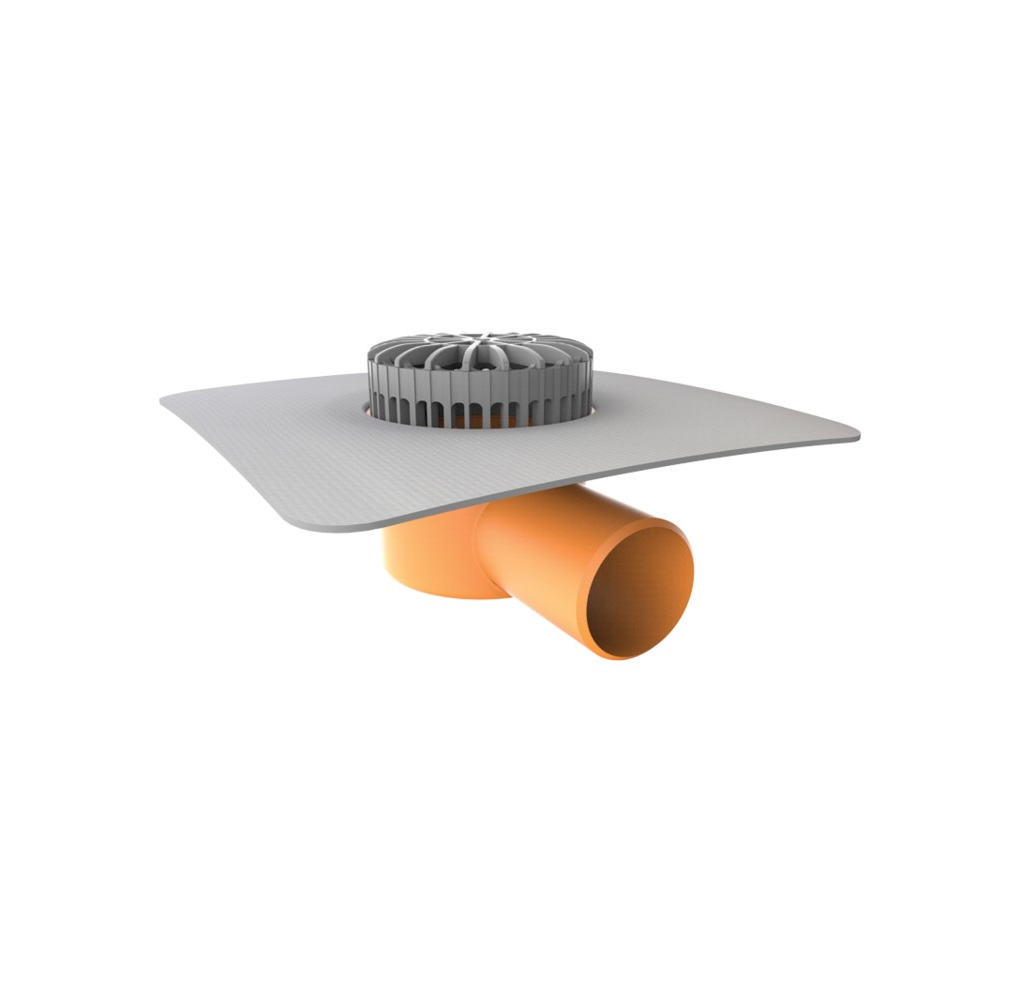 Receptor terasa flansa din membrana PVC, iesire orizontala DN75