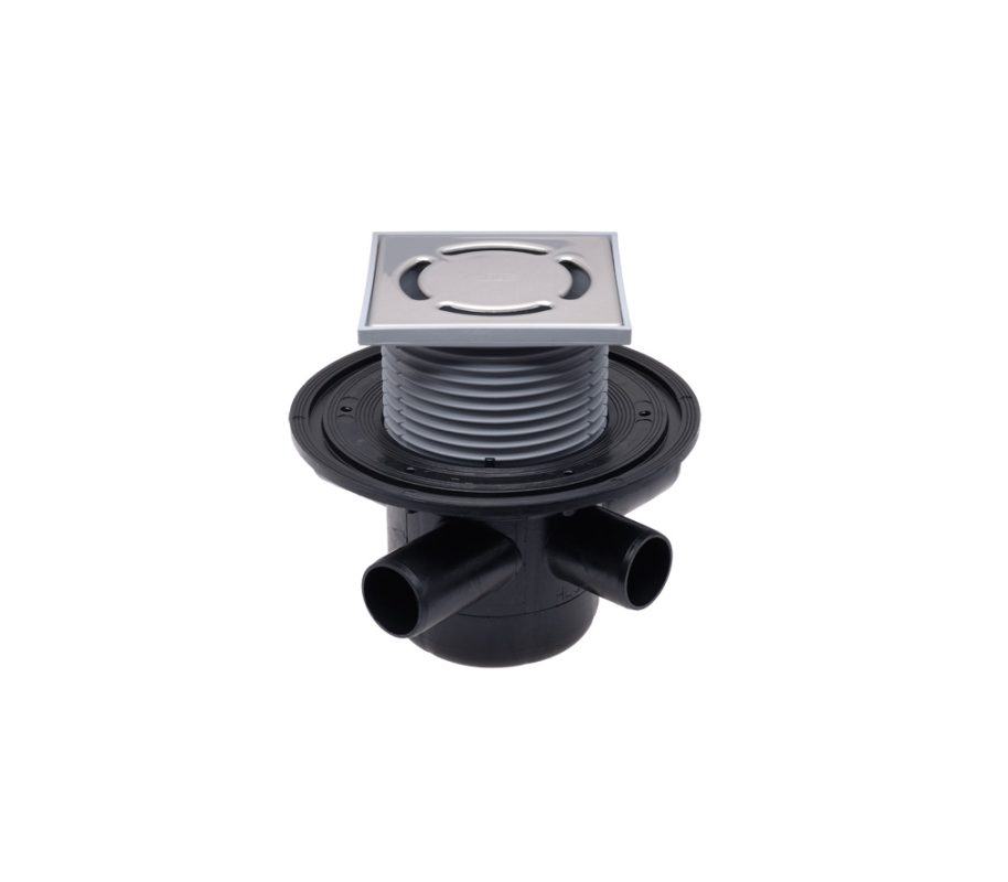 Sifon de pardoseală HL DN50 cu trei intrări DN40,123x123mm/115x115mm