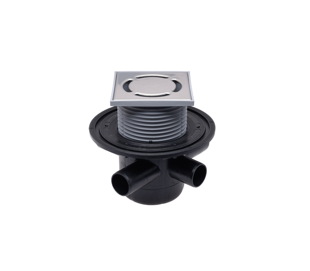 Sifon de pardoseală HL DN50 cu trei intrări DN40,123x123mm/115x115mm