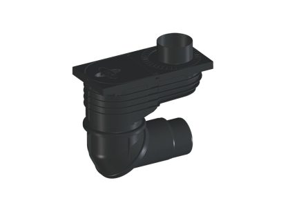 Caseta ape pluviale HL DN110 / 125 cu articulație sferică, cos frunze, obturator de miros mecanic, capac de inspecție și inele pentru burlan