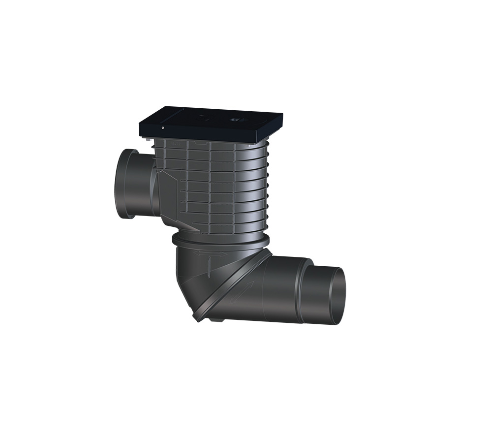 Caseta apa pluviala cu racord de intrare orizontal HL DN110 pentru burlan si racord de iesire DN110/125