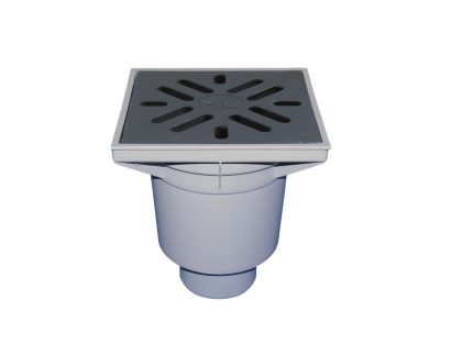 Receptor "Perfekt" HL DN110 cu ieşire verticală, 244x244mm plastic/226x226mm fontă cu obturator de mirosuri cu clapetă anti îngheţ