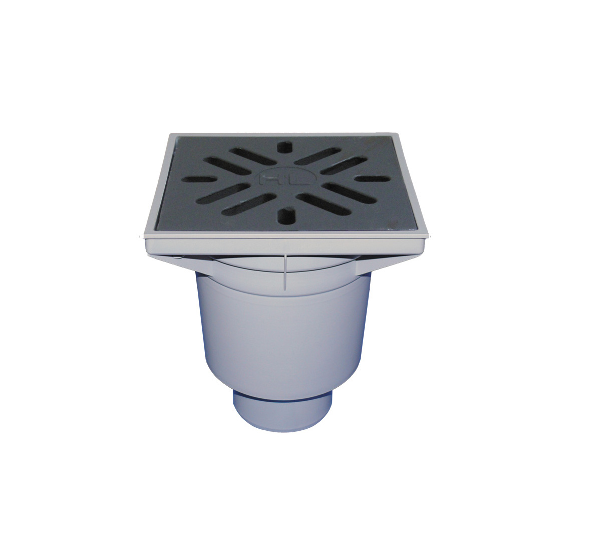 Receptor "Perfekt" HL DN110 cu ieşire verticală, 244x244mm plastic/226x226mm fontă cu obturator de mirosuri cu clapetă anti îngheţ