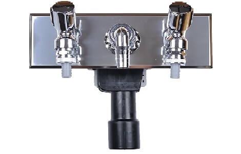 UP-Sifon pentru maşina de spălat DN40/50 cu 2 racorduri la apă integrată şi robinet de golire R 1/2' - 280x100mm