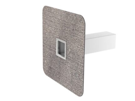 Deversor de siguranță (prea-plin) cu secțiune rectangulară și flanșă din membrană bituminoasă 50 x 100 mm