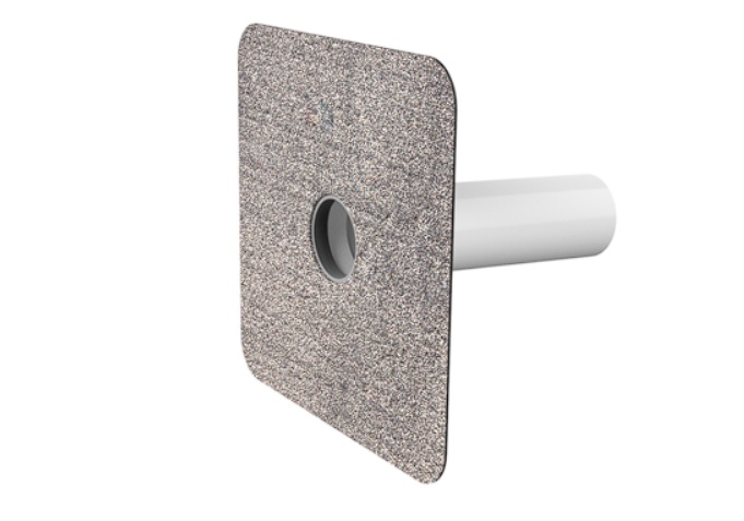 Deversor de siguranță (prea-plin) cu secțiune rotundă și flanșă din membrană bituminoasă DN75