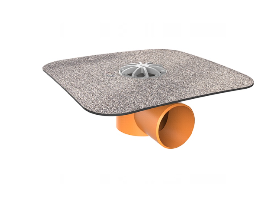 Receptor de balcon cu flanșă din membrană bituminoasă, ieșire orizontală DN75