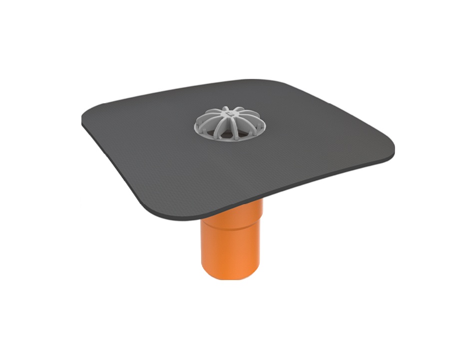 Receptor de balcon cu flanșă din membrană FPO/TPO, ieșire verticală DN75