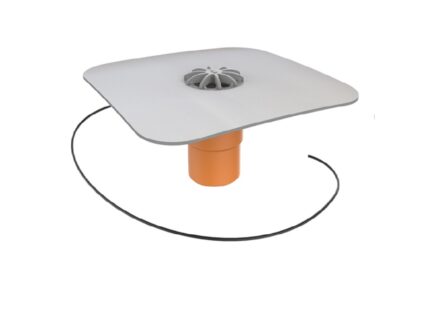 Receptor de balcon cu flanșă din membrană PVC, ieșire verticală DN75 ,cu degivrare 230 V