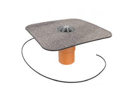 Receptor de balcon cu flanșă din membrană bituminoasă, ieșire verticală DN75,cu degivrare 230 V