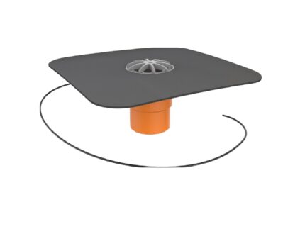 Receptor de balcon cu flanșă din membrană FPO/TPO, ieșire verticală DN50,cu degivrare 230 V