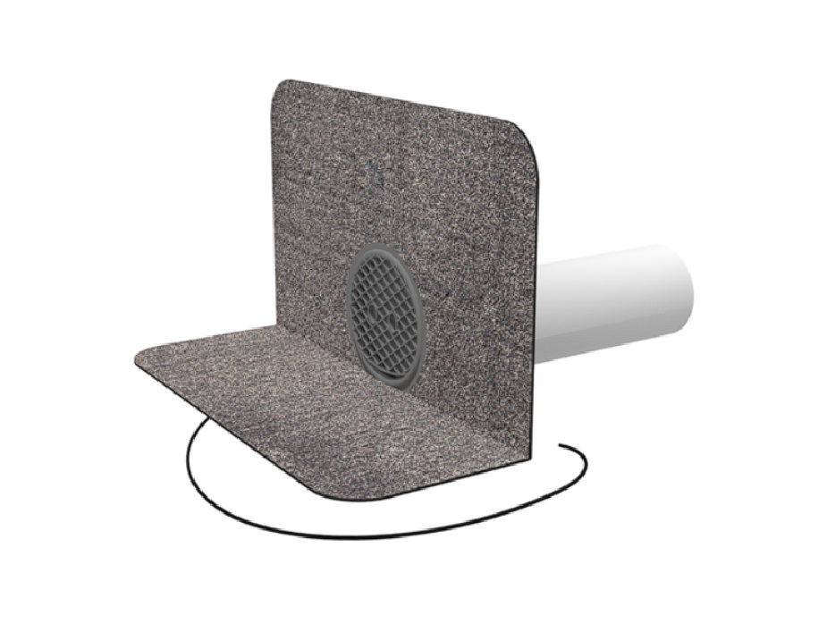 Receptor de colț(gargui) cu secțiune rotundă, flanșă din membrană bituminoasă DN110, degivrare 230 V