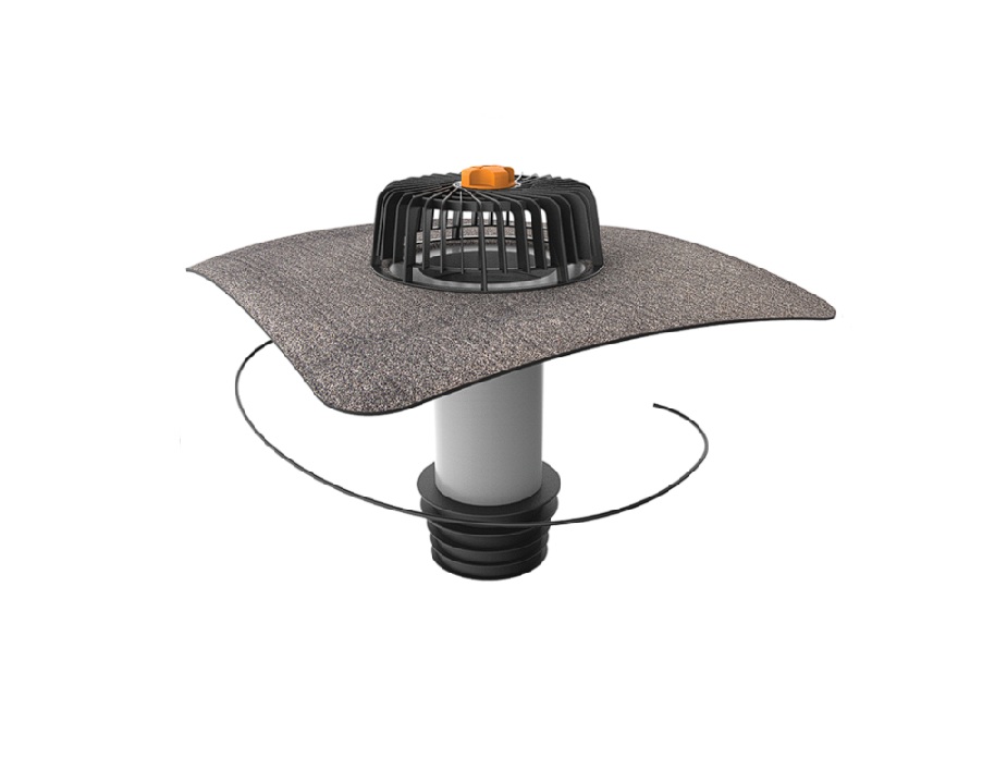 Receptor renovări cu flanșă din membrană bituminoasă DN90 și degivrare 230V