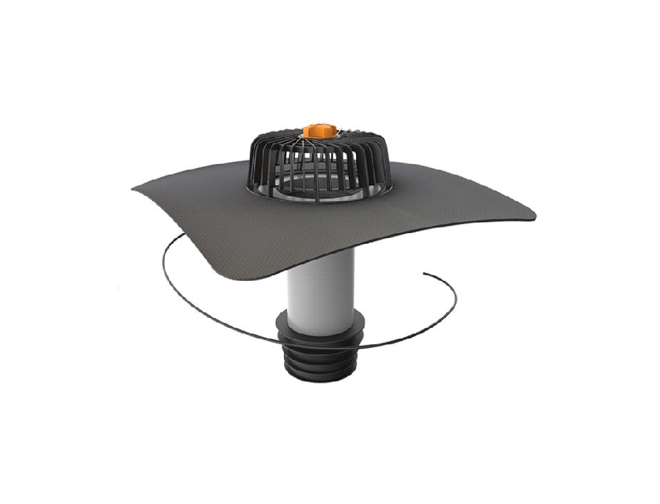 Receptor renovări cu flanșă din membrană FPO/TPO DN160 și degivrare 230V