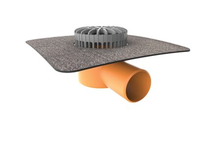 Receptor terasa flansa din membrana bituminoasa, iesire orizontala DN125