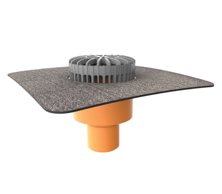 Receptor terasă TOPWET cu flanșă din membrană bituminoasă DN 125 mm