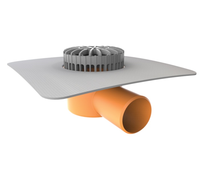 Receptor terasă TOPWET cu flanșă din membrană PVC DN 50 mm