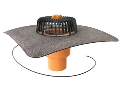 Receptor cu perete dublu TOPWET, cu degivrare 230V, flanșă din membrana bituminoasa, parafrunzar și ieșire verticala DN70