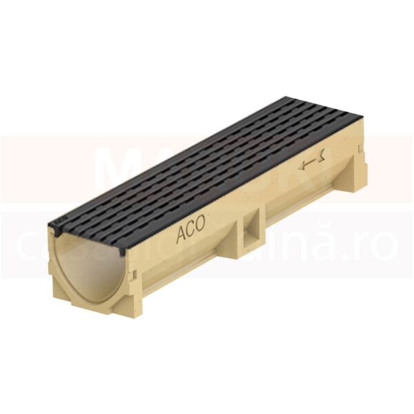 Rigola ACO Self Euroline din beton cu polimeri, cu gratar din fonta, tip Intercept, lungime 50cm, cod 38502310321
