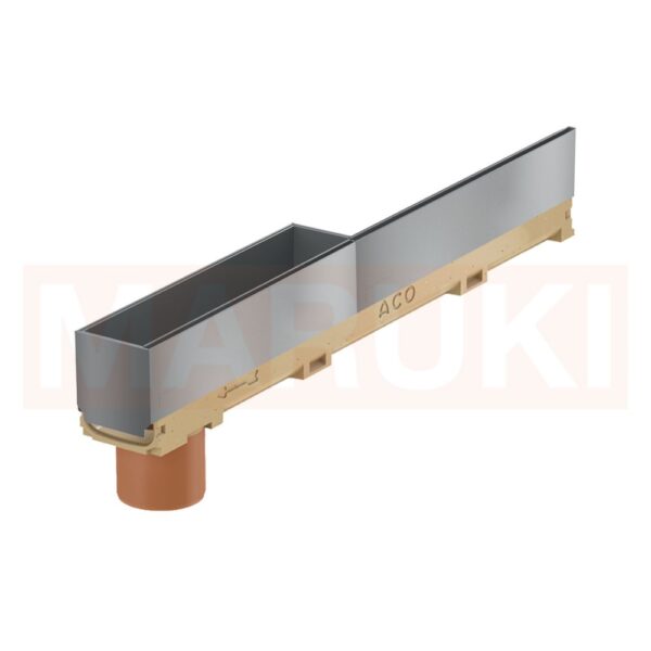 Rigola ACO Self Euroline 60 din beton cu polimeri, cu inaltime redusa, gratar tip fanta h=10.5cm, element de revizie, lungime 100cm, DN100