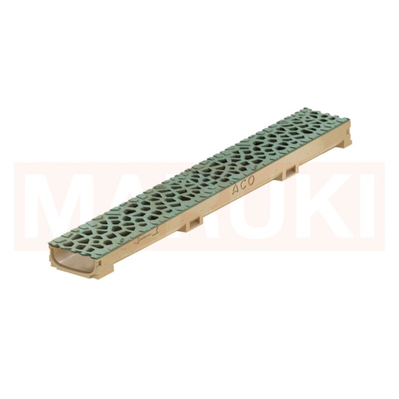 Rigola ACO Self Euroline 60 din beton cu polimeri, gratar tip Voronoi din fonta culoare Malachite, lungime 100cm