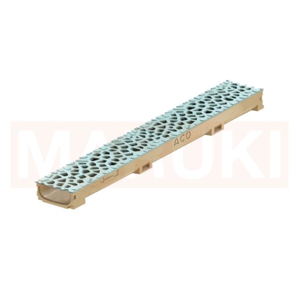 Rigola ACO Self Euroline 60 din beton cu polimeri, gratar tip Voronoi din fonta culoare Perle, lungime 100cm