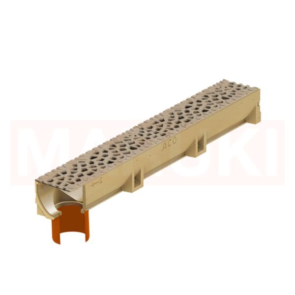 Rigola ACO Self Euroline din beton cu polimeri, gratar tip Voronoi din fonta culoare Citrine, lungime 100cm, DN100