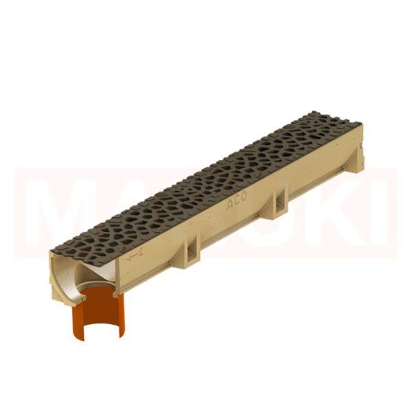 Rigola ACO Self Euroline din beton cu polimeri, gratar tip Voronoi din fonta culoare Quartz, lungime 100cm, DN100