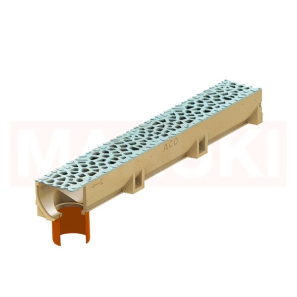 Rigola ACO Self Euroline din beton cu polimeri, gratar tip Voronoi din fonta culoare Perle, lungime 100cm, DN100