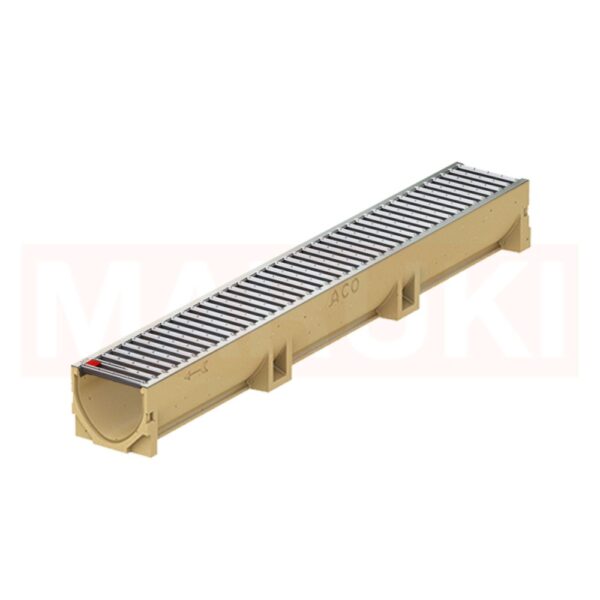 Rigola ACO Self Euroline din beton cu polimeri, gratar nervurat din inox, lungime 100cm