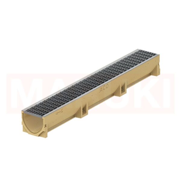 Rigola ACO Self Euroline din beton cu polimeri, gratar retea din otel zincat natur, lungime 100cm, A15