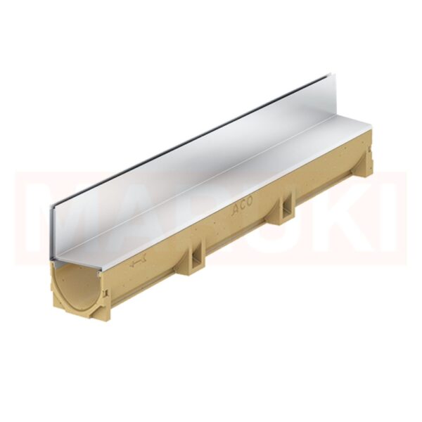 Rigola ACO Self Euroline din beton cu polimeri, gratar tip fanta h=10.5cm, din inox, lungime 100cm