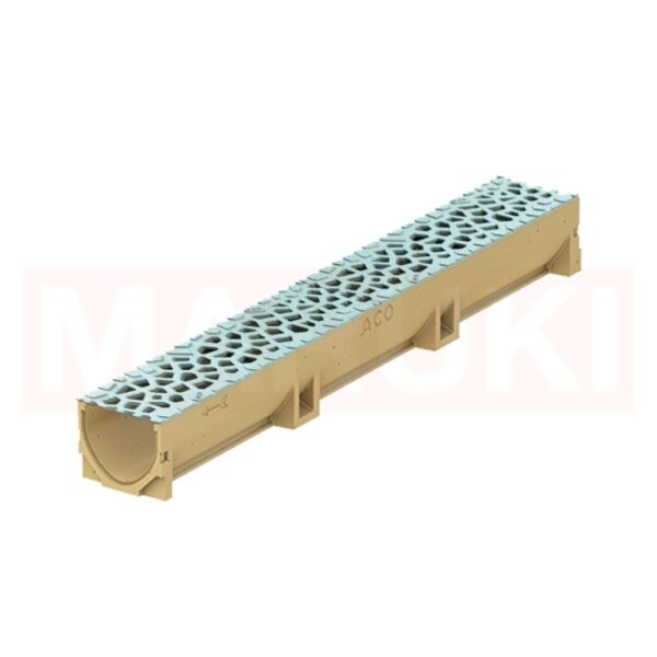 Rigola ACO Self Euroline din beton cu polimeri, gratar tip Voronoi din fonta culoare Perle, lungime 100cm