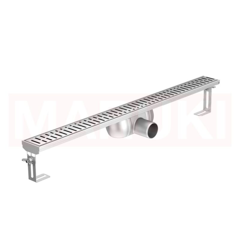 Rigola de dus din inox ACO ShowerDrain C  fara flansa, gratar Wave, lungime 1185mm, h=92mm
