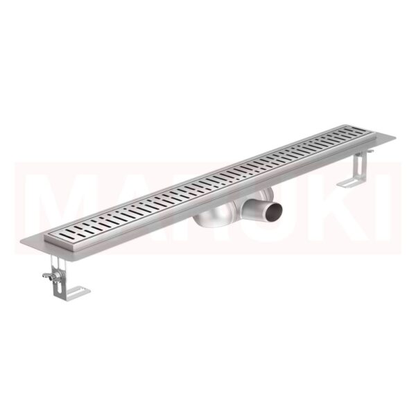 Rigola de dus din inox ACO ShowerDrain C  cu flansa orizontala, gratar Wave, lungime 685mm, h=69mm