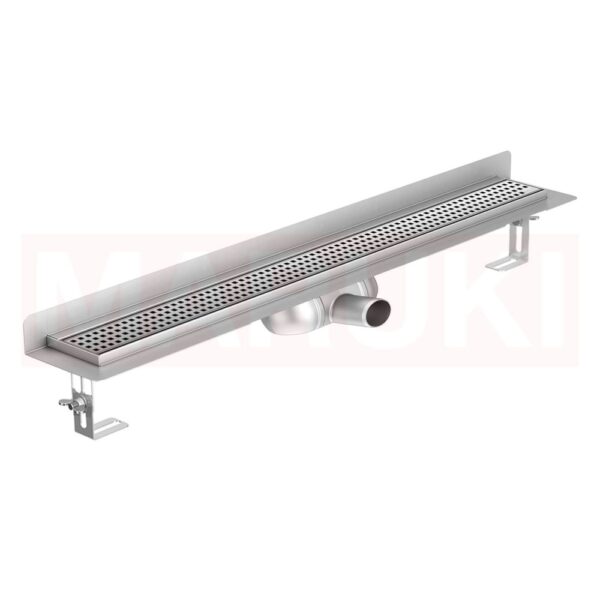 Rigola de dus din inox ACO ShowerDrain C  cu flansa perete, gratar Square, lungime 585mm, h=69mm