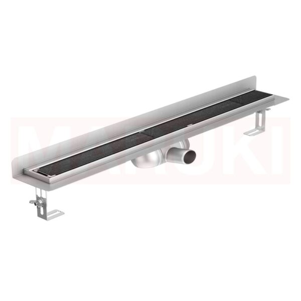 Rigola de dus din inox ACO ShowerDrain C  cu flansa perete, gratar Tile, lungime 585mm, h=69mm